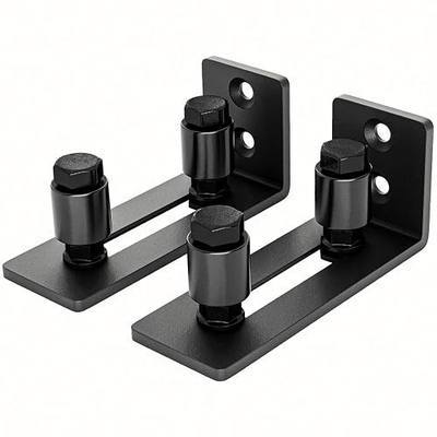 SMARTSTANDARD Sliding Barn Door Bottom Adjustable Floor Guide Roller 2PCS | Black, Smoothly and Quietly, Easy to Install (2 Rollers)