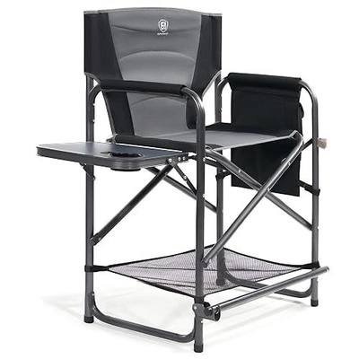 EVER ADVANCED 23.2" Medium Tall Directors Chair with Side Table 400LBS Grey