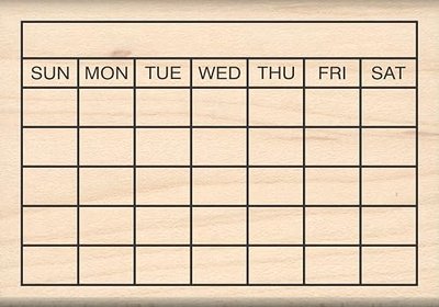 Stamps by Impression Journal, Habit Tracker, Calendar Rubber Stamp 2.25" x 2.75" 5 Row ST 1299