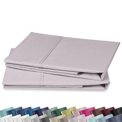 California Design Den Standard Queen Size Pillowcase Set - 400 Thread Count, 100% Cotton Sateen, Set of 2 Pillow Covers, Soft and Breathable - Dusky Lavender Grey