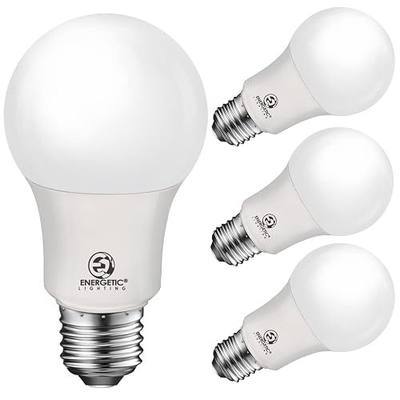 Energetic Lighting 40W Equivalent A19 LED Light Bulb, Warm White 3000K, E26 Standard Base, ETL Listed, Non-Dimmable LED Light Bulb, 4-Pack