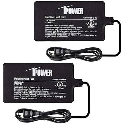 iPower 2-Pack 4 by 7-Inch Reptile Heating Pad Terrarium Heater Under Tank Heat Mat for Small Animals, Black