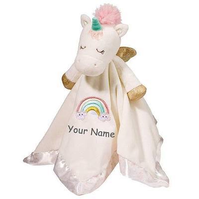Personalized Unicorn with Wings Lil Snuggler Rainbow Detail Blanky for Baby Girl Blanket
