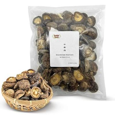 Zestful Foods Dried Shiitake Mushroom, Medium Size, 3-4 cm, 8 Oz.