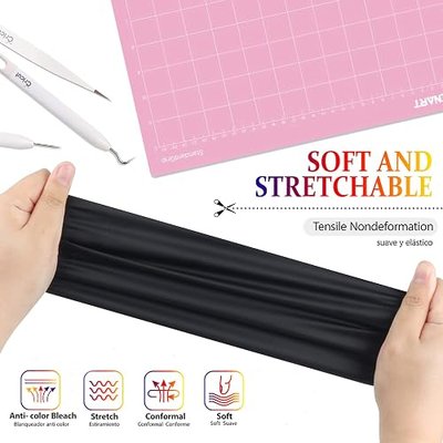 TransWonder Black Heat Transfer Vinyl - 12 x10, Iron on Vinyl HTV Vinyl for Cricut Air or Maker(Matte Black)