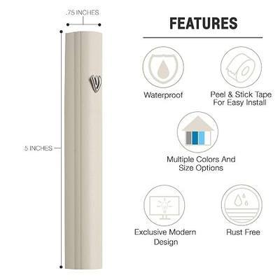 A&S Mezuzot Alumium Mezuzah Case in Silver Shin Design Weatherproof Door Mezuza Judaica Art for Home Blessing (Ivory, 5 Inches)