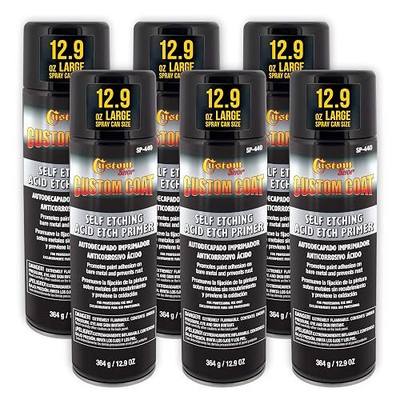Custom Shop Self Etching Primer Spray (6 Pack) - 12.9oz Gray Acid Etch Primer for Metal, Aluminum & Stainless Steel - Fast Drying Automotive Etching Primers, Pre Truck Bed Liner Primers for Bare Metal
