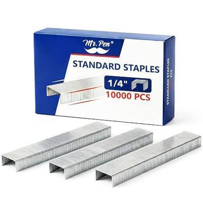 Mr. Pen- Staples for Staple Gun, 20 Sheets Capacity, 1/4 inch Leg | 10000 Staples Bulk, Standard Size for Desk Staplers, Fits Most Staple Guns for Upholstery, Construction, Furniture