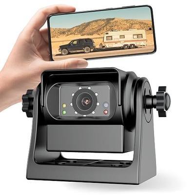 EWAY Strong Magnetic Wireless Backup Camera for iPhone Android, WiFi Hitch Camera Rechargeable Battery for Hitch Gooseneck Travel Boat Horse Trailer Truck Camper RV Front Rear View Reverse Back up