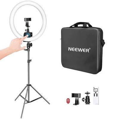 Neewer Advanced 16-inch LED Ring Light Support Manual Touch Control with LCD Screen, Remote and Multiple Lights Control, 3200-5600K, Stand Included for Makeup YouTube Video Blogger Salon (White)