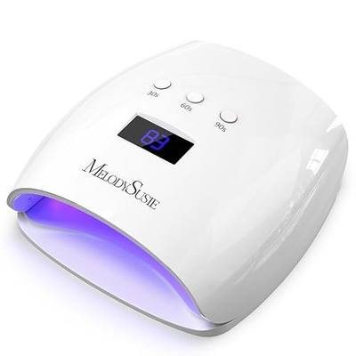 MelodySusie Detachable Base UV/LED Nail Lamp P-Plus30I for Hard Gel | 54W; 3 Timer Settings; Smart Sensor; LCD Display; 30 UV/LED Beads; Rhinestone Glue; Solid Nail Glue Gel; Liner Gel
