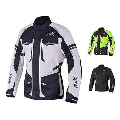 HWK Men's Motorcycle Jacket – Grey, 2XL | Cordura, CE Armor