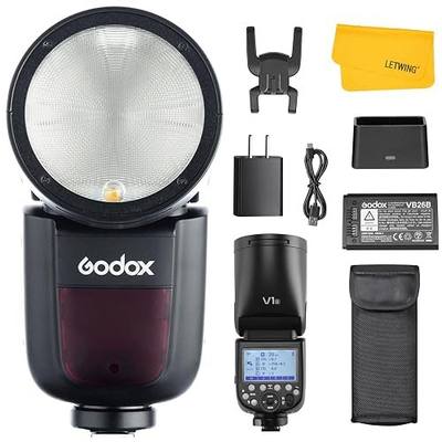 GODOX V1 V1-S Flash for Sony Cameras, 76Ws 2.4G TTL Speedlite for Sony Speedlight HSS 1/8000s, 480 Full Power Shots, Rechargeable Li-ion Battery, 1.5s Recycle Time, 10 Levels LED Modeling Lamp