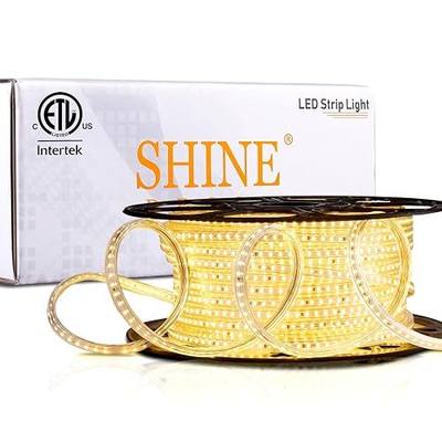 Shine Decor LED Strip Light 150FT 120VAC, Super Bright 19012 Lumens Dimmable, IP65 Waterproof for Outdoor Indoor, 3000K Warm White Every 1.6ft Cuttable Proselect Lighting Strip, 6x10mm ETL Listed