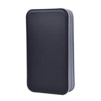 alavisxf xx CD Case, 96 Capacity Hard Plastic Organizer Wallet for Car | CD DVD Holder, Portable Hand Strap, Zipper Closure, Anti-Slip Scratch-Resistant Sleeves, Disc Storage, for Home Office Travel