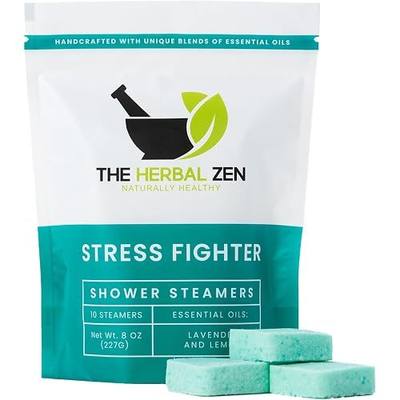 Stress Fighter Shower Steamers Aromatherapy for Relaxing - USA Made Mothers Day Gift for Mom - Lavender & Lemon Shower Bomb Tablets – Soothing Natural Essential Oils (10 Pack)
