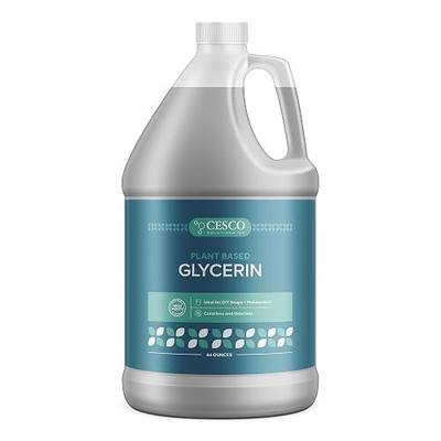Cesco Solutions, Inc. Pure Vegetable GLYCERIN 64 oz: Plant-Based, Non-GMO, Non-Toxic Liquid Glycerin for DIY Soap Making - Natural Emollient Ingredient for Skin Moisturizers