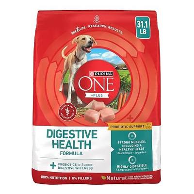 Purina One Plus Digestive Health Formula Dry Dog Food Natural with Added Vitamins, Minerals and Nutrients - 31.1 Lb. Bag