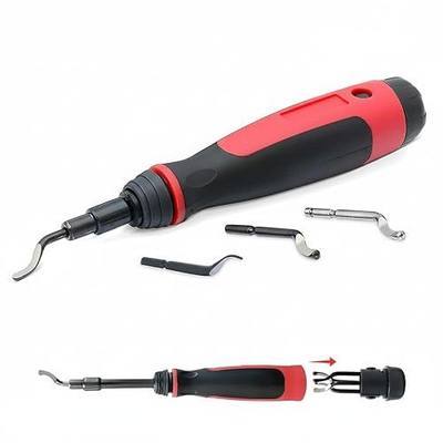 AFA Tooling 4-Inch Extendable Deburring Tool with 4 Mixed HSS Blades | Built for 3D printing, metal, PVC, copper, resin and plastic; 360-degree rotation reaches deep bores, cross holes, curves