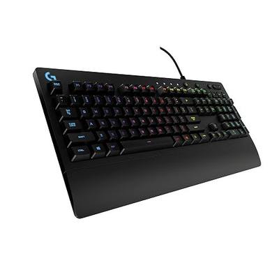 Logitech G213 Prodigy Wired RGB Gaming Keyboard - Black | Mech-Dome Keys, Palm Rest, Adjustable Feet, Media Controls, LIGHTSYNC RGB, USB, Compatible with Windows