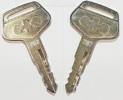 Pair of Komatsu Equipment Ignition Keys for Komatsu, Kalmar, Dressta, Sakai - Part Number 787 (2 Keys) 2019