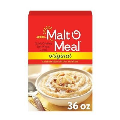 Malt-O-Meal Hot Wheat Cereal, Original Flavor, 36 oz Box | Creamy Texture, Ready In Minutes And An Excellent Source Of Iron And Folate, Quick Breakfast in Minutes
