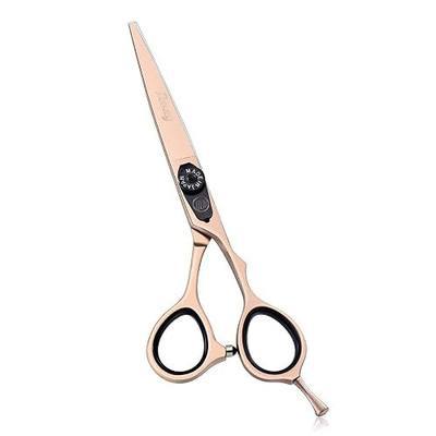 Moontay 6.0" Hair Cutting Shear, Adjustable Tension System - Rose Gold | Professional Barber Hairstylist Hairdressing Shear, Salon Razor Edge Shear, Japanese 440C Steel Hair Scissors
