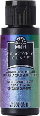 FolkArt Multi-Surface Dragonfly Glaze Multi-Surface Paint (2 oz), 44383, Violet-Blue-Green
