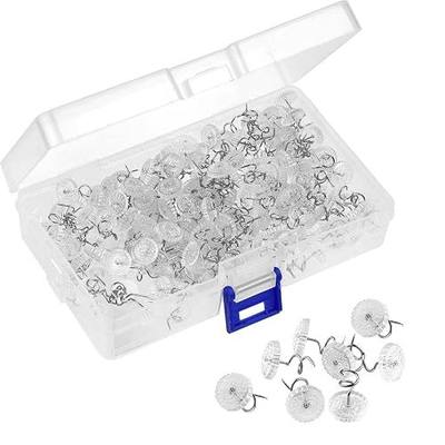 KUUQA 200 Pieces Twist Pins Clear Heads Bed Skirt Pins for Slipcovers and Bedskirts Decoration