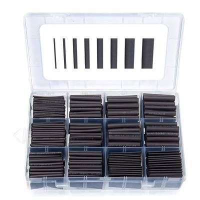 650 PCS Heat Shrink Tubing Kit, UL Approved Heat Shrink Tube Wire Wrap, 2:1 Ratio Electrical Cable Sleeve Assortment with Storage Case for Long Lasting Insulation Protection (8 Sizes, Black)