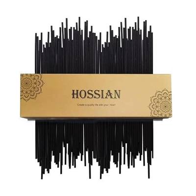 HOSSIAN 50pcs Reed Diffuser Sticks- Black Fibre Reed Diffuser Sticks-Thick Diffuser Reeds Sticks - Diffuser Sticks for Diffuser Oils Fragrance Refill - Fibre Reeds for Diffusers(Black7.5/19cm)