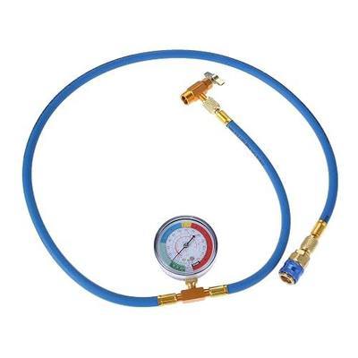 Aupoko R134A Car AC Refrigerant Charge Hose, 1/2 Puncture Type Can Tap Valve, R134A Quick Coupler, 59'' AC Recharge Hose with Low Pressure Gauge