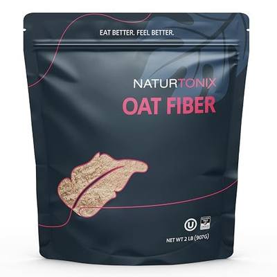 Naturtonix Premium Oat Fiber, Pure White, Low Carb Flour Alternative, Non-GMO Vegan & Gluten Free, Kosher, Great for Breads & Smoothies, 2 Pound