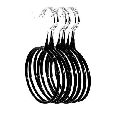 Belt/Scarf Hangers for Closet - 8 PCS Nonslip Space Saving Steel Tie Rings Holder Organizer for Neckties, Shawls Scarves, Veils, Pashminas Display(8 Pack, Black)