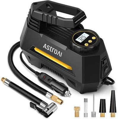 AstroAI AIRUN H Tire Inflator Portable Air Compressor,9.8Ft Cord-12VDC-Powered Auto Shut-Off,Fast Inflation Electric Air Pump for Car Tires-Car Accessories with Digital Pressure Gauge,LED Light,Yellow