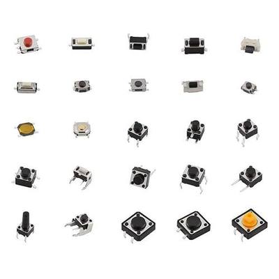 125Pcs 25 Values Micro Momentary Tactile Switch SMD & DIP | Tactile Touch Push Button Switch, 2/3/4 Pin Miniature Mini Small Tact Switch Assortment Kit (Packaged)
