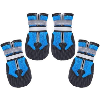 Dimicoo Breathable Dog Boots for Medium Large Dogs,Non-Slip Dog Shoes for Summer Hot Pavement,Lightweight Paw Protector Dog Booties for Outdoor & Indoor Hardwood Floors