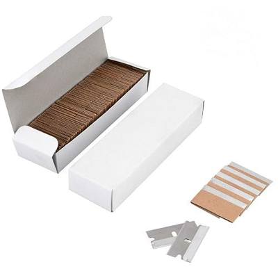 JIKIOU 200PCS Single Edge Industrial Razor Blades | Industrial Scraper Blade, High Carbon Steel,Replacement Box Cutter Blades, Suitable for Removing Labels, Decals, Stickers
