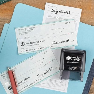 904 Custom Custom Signature Stamp - Personalized Insignia - Self-Inking - Medium, Black