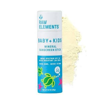 Raw Elements Raw Elements Baby & Kids SPF 30 Organic Sunscreen, 1 oz | Non-nano zinc oxide with reef-safe formula, zero-waste tube, and water resistance for outdoor protection.