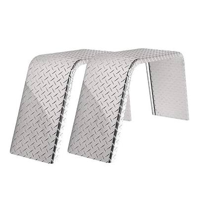 Tough Grade 2-Pack Aluminum Diamond Plate Flat Top Trailer Fender - 10" X 36" X 18" | Car Hauler & Cargo Trailers