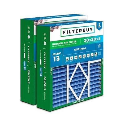 Filterbuy 20x20x5 Air Filter MERV 13 Smoke & Allergy Defense (2-Pack) | Pleated HVAC AC Furnace Replacement for Amana, Coleman, Goodman, Maytag, York & More (Actual Size: 20.25 x 20.75 x 5.25)
