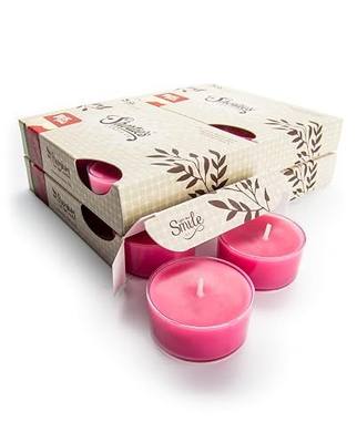 Rose Petals Premium Tealight Candles Bulk Pack - Highly Scented with Essential Oils - 24 Pink Tea Lights - Beautiful Candlelight - Made in the USA - Flower & Floral Collection