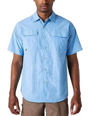 NAVISKIN Men's Short Sleeve Fishing Shirt PFG UPF 50+ Hiking Shirt Quick Dry Sun Protection Shirt