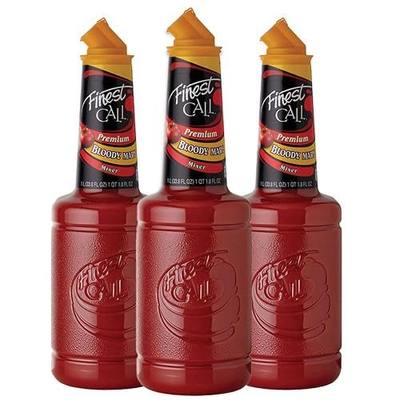 Finest Call Premium Bloody Mary Drink Mix, 1 Liter Bottle (33.8 Fl Oz), Pack of 3 | Slightly Spicy, Traditional Tomato Juice Blend | Brunch Ready, Savory Cocktails & Mocktails, Easy Pour Spout