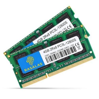 8GB (2X 4GB) PC3L-12800S DDR3L 1600MHz 4GB RAM DDR3L PC3L-12800S 1600MHZ SODIMM 2Rx8 1.35V 204Pin CL11 Rasalas Memory kit for Laptop/Notebook/AIO Computer Upgrade