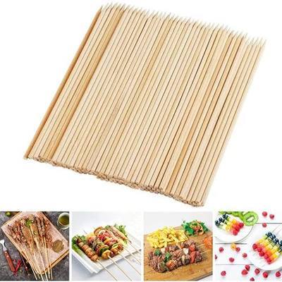 Fu Store Bamboo Skewers 8 Inch Bamboo Sticks 100pcs BBQ Kabob Skewers | Barbecue Grill, Appetizer, Fruit, Corn, Chocolate Fountain, Cocktail, Art, Craft, Set of 100 Pack
