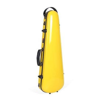 Crossrock Fiberglass Violin Case, 4/4 Full Size | Gloss Yellow, Velvet Suspension Interior, Backpack Straps – Premium Contoured Hard Shell (CRF1000VYL)