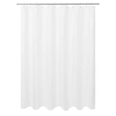 N&Y HOME Ultimate Waterproof Fabric Shower Curtain or Liner, Machine Washable, Breathable Fabric TPU Lining Bath Tub Shower Liner, White, 72x72 inch