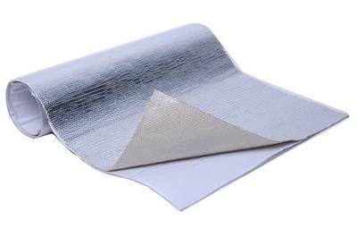 Aluminized Heat Shield Thermal Barrier Adhesive Backed Heat Blanket (12'' X 24'')
